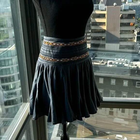 🆕 ISABEL MARANT ETOILE 🧿 NWOT Breeda Cotton Embroidered Mini Skirt -SZ 38 - Picture 5 of 16